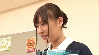 japanese sexy nurse giving a hot blowjob
